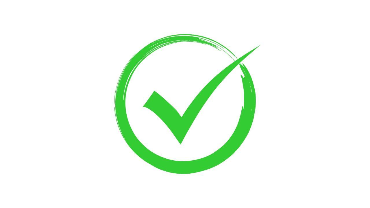 Green check mark icon animation, animated check mark on white ...