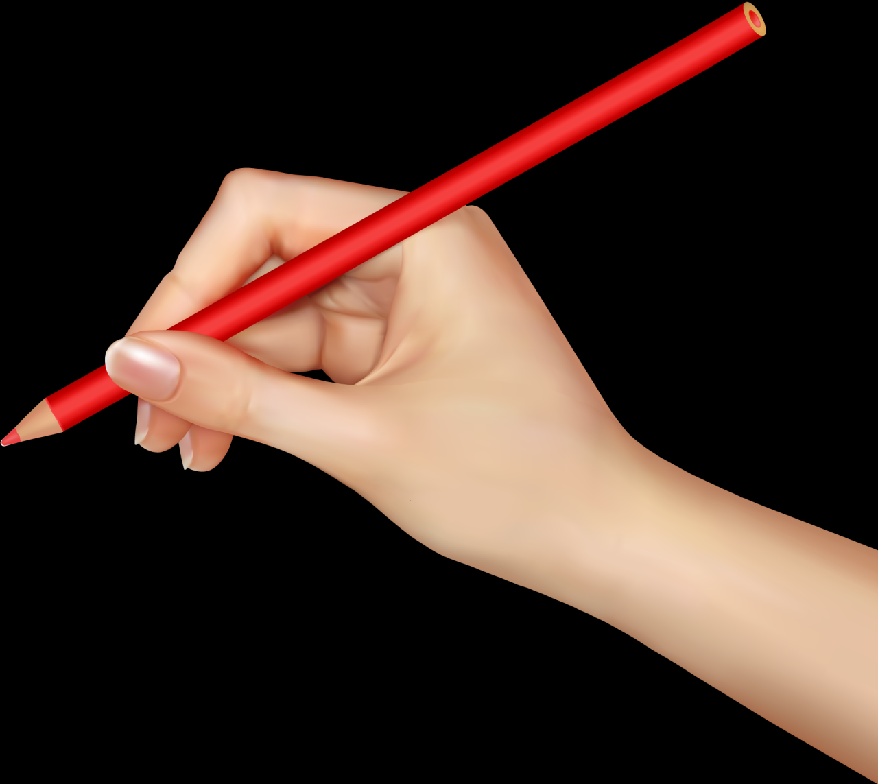 Pencil in hand, hands PNG, hand image free